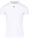 Embroided ORB Peru Short Sleeve T-Shirt White - VIVIENNE WESTWOOD - BALAAN 3