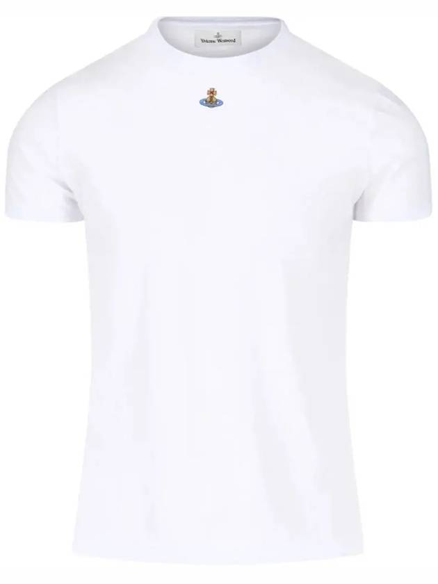 Embroided ORB Peru Short Sleeve T-Shirt White - VIVIENNE WESTWOOD - BALAAN 3