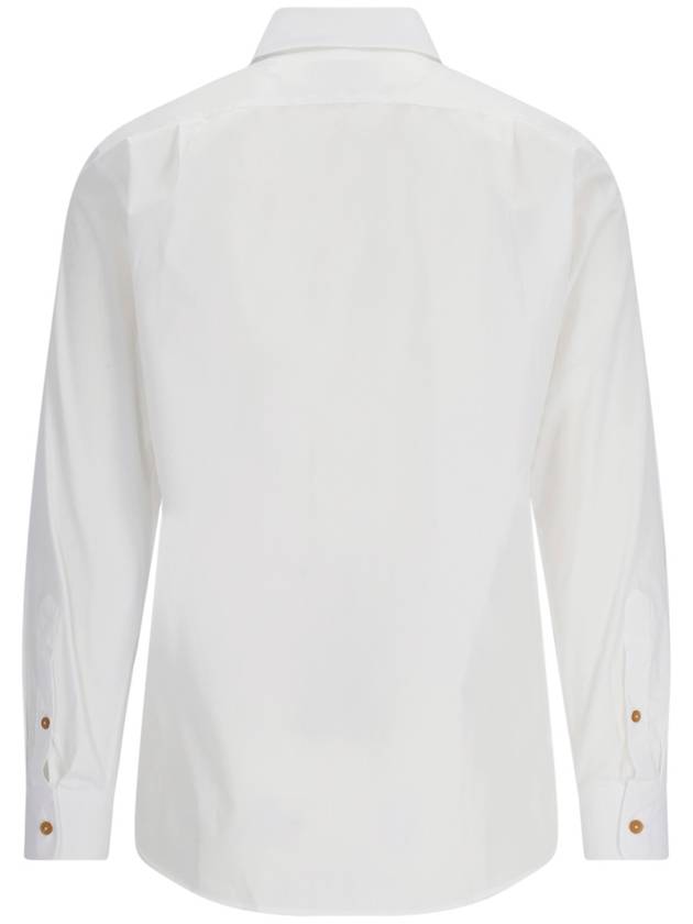 Men's Embroidered ORB Logo Long Sleeve Shirt White - VIVIENNE WESTWOOD - BALAAN 3