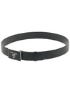 Metal Buckle Saffiano Leather Belt Black - PRADA - BALAAN 6