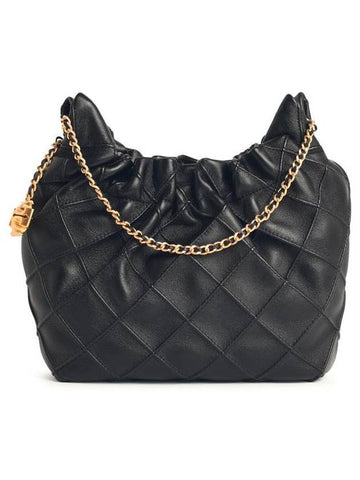 Tory Burch Small 'Fleming' Black Leather Bag - TORY BURCH - BALAAN 1