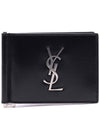 Monogram Money Clip Half Wallet Black - SAINT LAURENT - BALAAN 3