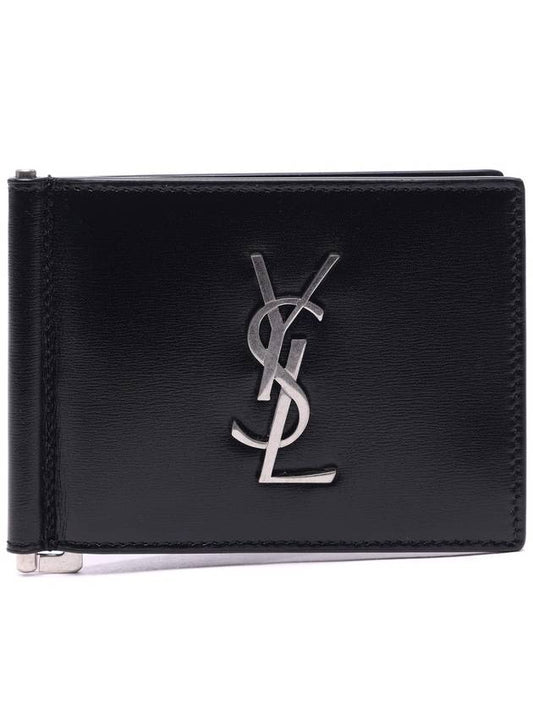 Monogram Money Clip Half Wallet Black - SAINT LAURENT - BALAAN 2