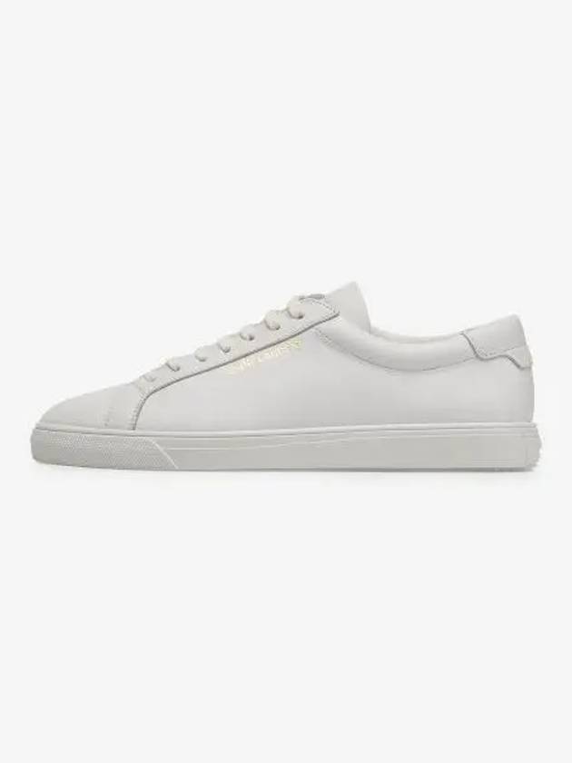 Men's Andy Leather Low Top Sneakers White - SAINT LAURENT - BALAAN 2