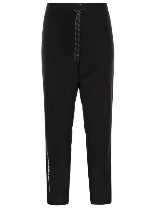 Grenoble Logo Print Drawstring Track Pants Black - MONCLER - BALAAN 1