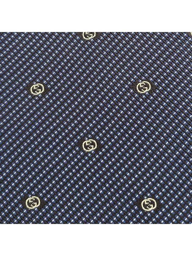 GG Interlocking Logo Silk Tie Black Navy - GUCCI - BALAAN 4