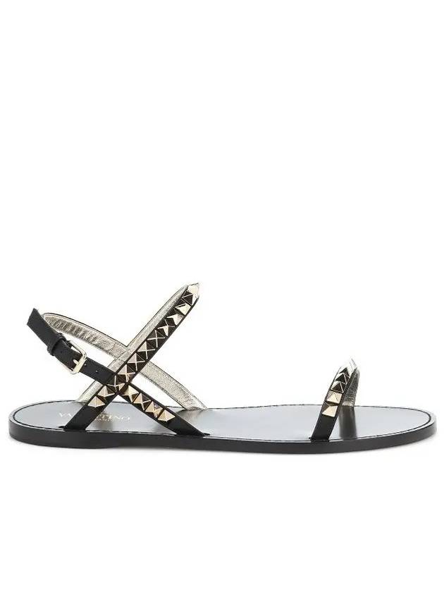 Rockstud Leather Women's Sandals RW2S0J63 VXS 0NO - VALENTINO - BALAAN 4