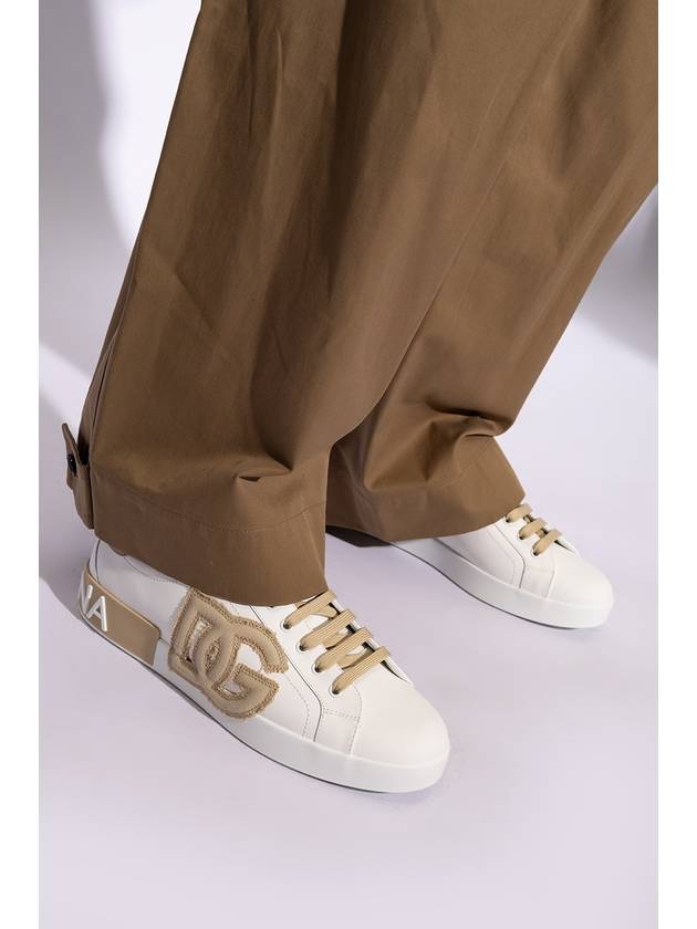 Portofino Leather Low Top Sneakers White - DOLCE&GABBANA - BALAAN 3