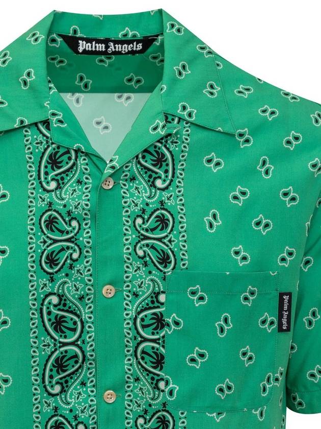 Long Sleeve Shirt PMGG005S24FAB006 5555 GREEN - PALM ANGELS - BALAAN 4