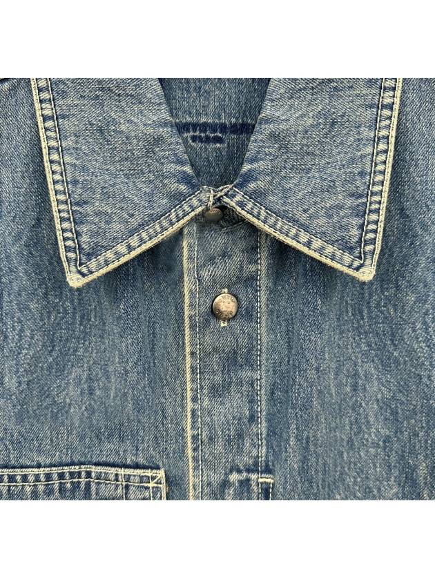 Back Logo Denim Button Long Sleeve Shirt Blue - WOOYOUNGMI - BALAAN 8