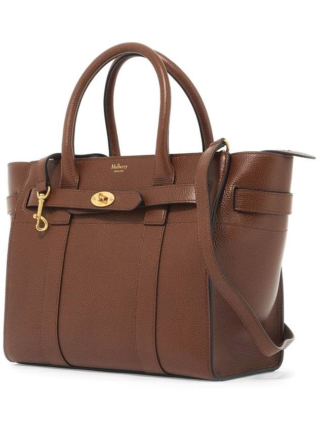 Small Classic Grain Zipped Bayswater Tote Bag Oak - MULBERRY - BALAAN 4