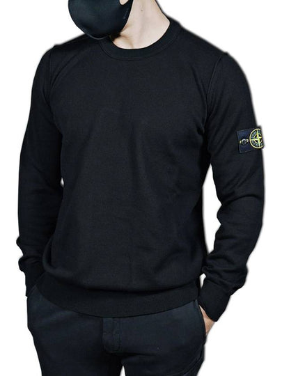 Logo Patch Knit Top Black - STONE ISLAND - BALAAN 2