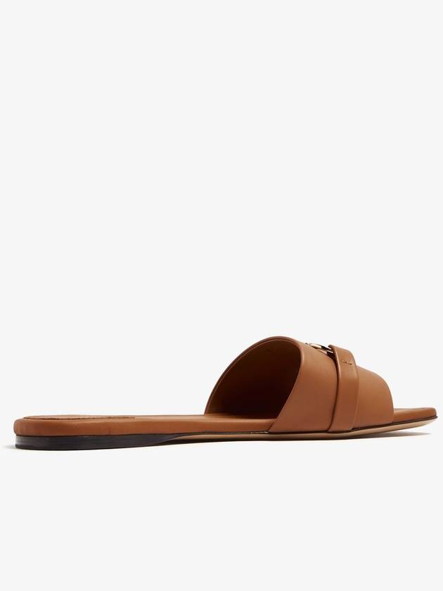 Gancini Ornament Flat Slide Brown - SALVATORE FERRAGAMO - BALAAN 5