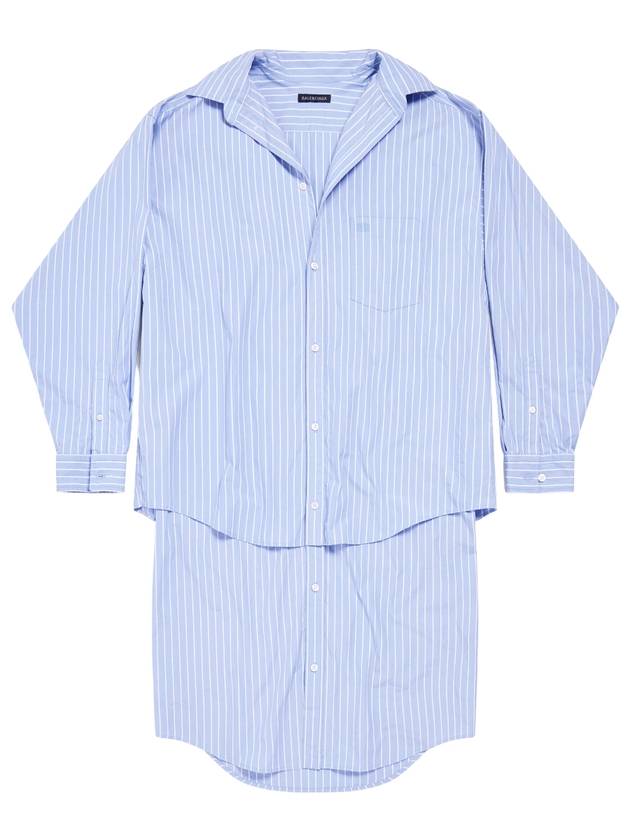 BB Classic Layered Shirt Midi Dress Light Blue - BALENCIAGA - BALAAN 1