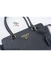 Triangle Logo Saffiano Medium Tote Bag Black - PRADA - BALAAN 4