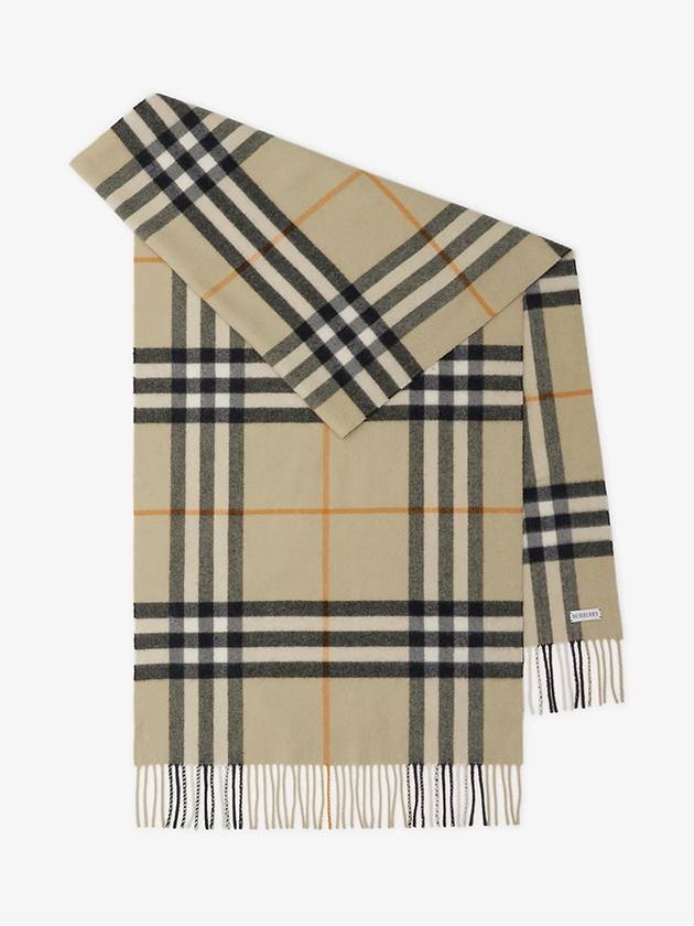 Wide Check Cashmere Scarf Beige - BURBERRY - BALAAN 2