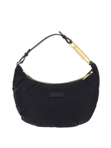 Paper Clip Nylon Hobo Shoulder Bag Black - OFF WHITE - BALAAN 1