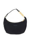 Paper Clip Nylon Hobo Shoulder Bag Black - OFF WHITE - BALAAN 1