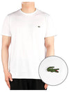 Crew Neck Pima Cotton Jersey Short Sleeve T-Shirt White - LACOSTE - BALAAN 2