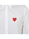 Men's Red Heart Long Sleeve Shirt White - COMME DES GARCONS - BALAAN 9