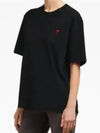 Small Heart Logo Boxy Fit Short Sleeve T-Shirt Black - AMI - BALAAN 3