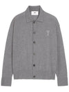 De Coeur Logo Wool Cardigan Heather Grey - AMI - BALAAN 2