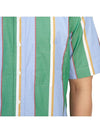 Straight Fit Button Down Short Sleeve Shirt Green Blue - THOM BROWNE - BALAAN 10