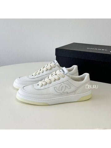 24SS Jenny Tennis Sneakers All White G39978 Size 38 - CHANEL - BALAAN 1