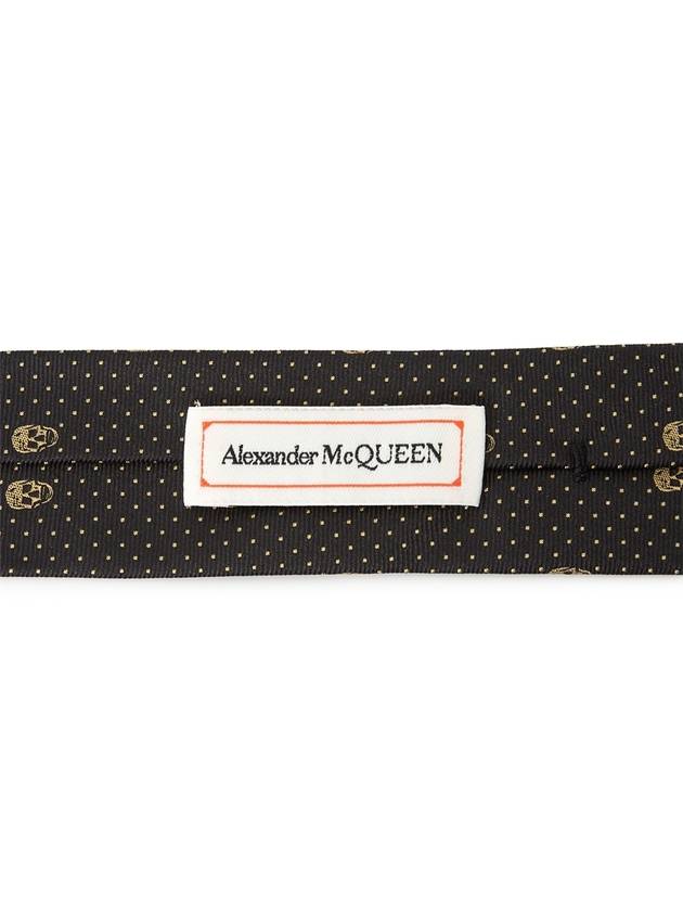 Skull Polka Dot Silk Tie Brown - ALEXANDER MCQUEEN - BALAAN 6