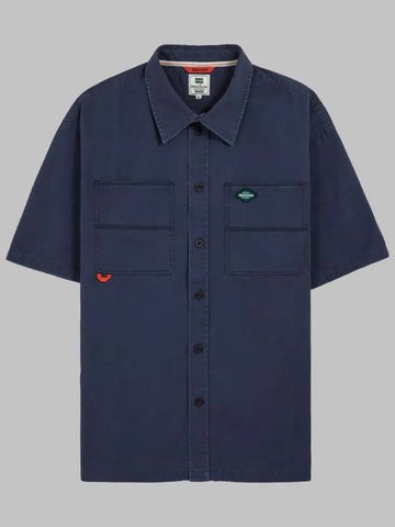 Big pocket short sleeve workshirt GEE245 104 navy - GEECOON - BALAAN 1