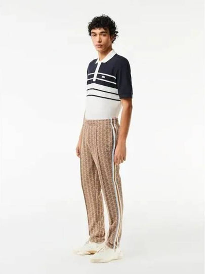 Paris Monogram Jacquard Track Pants Brown - LACOSTE - BALAAN 2