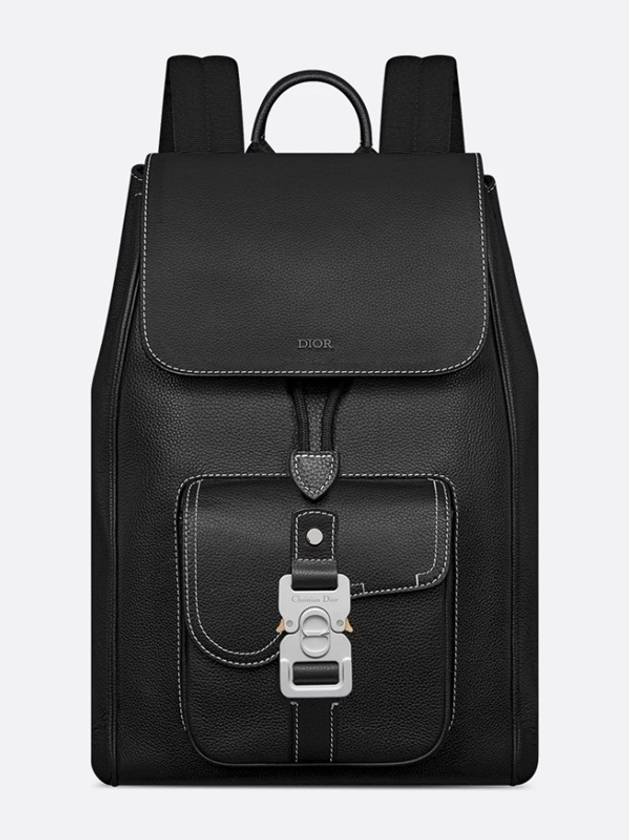 Saddle Grained Calfskin Backpack Black - DIOR - BALAAN 2