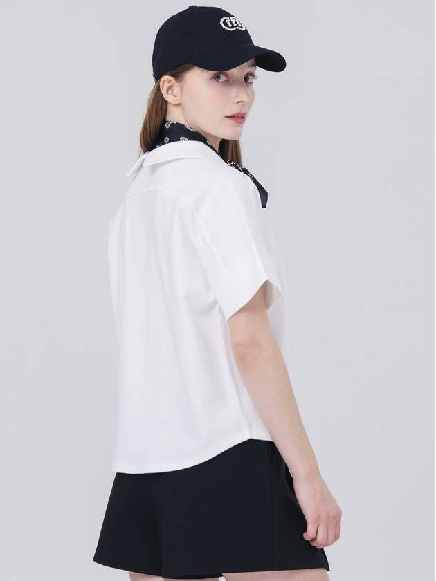 Twin Shirt Collar Naglan Cut White Short Sleeve T-Shirt DO3242TS81 - DOYOUKNOWMC GOLF WEAR - BALAAN 3