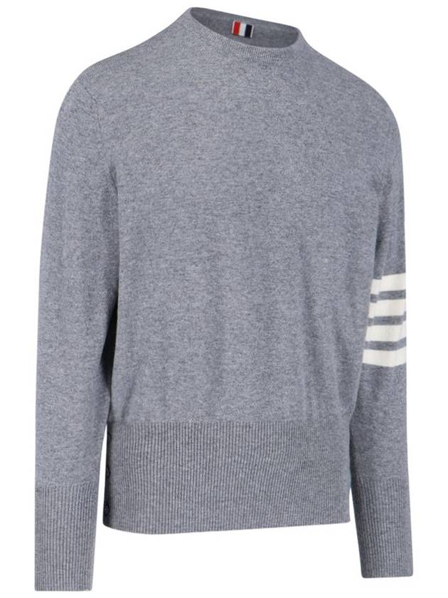 Diagonal Classic Cashmere Knit Top Light Grey - THOM BROWNE - BALAAN 3