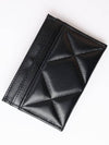 19 Quilted Lambskin Silver Chain Card Wallet Black - CHANEL - BALAAN 3