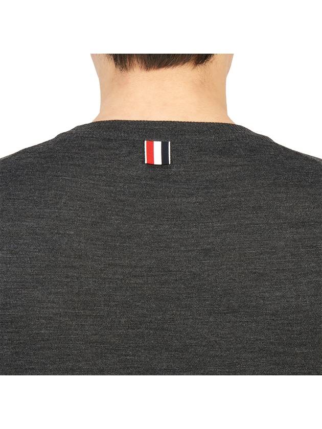 4 Bar Armband Classic Merino Wool Knit Top Dark Grey - THOM BROWNE - BALAAN 8