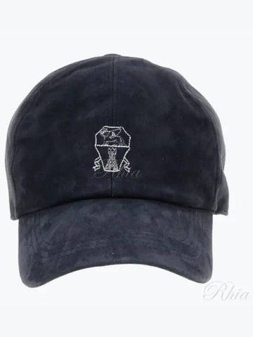 Logo embroidered leather ball cap - BRUNELLO CUCINELLI - BALAAN 1