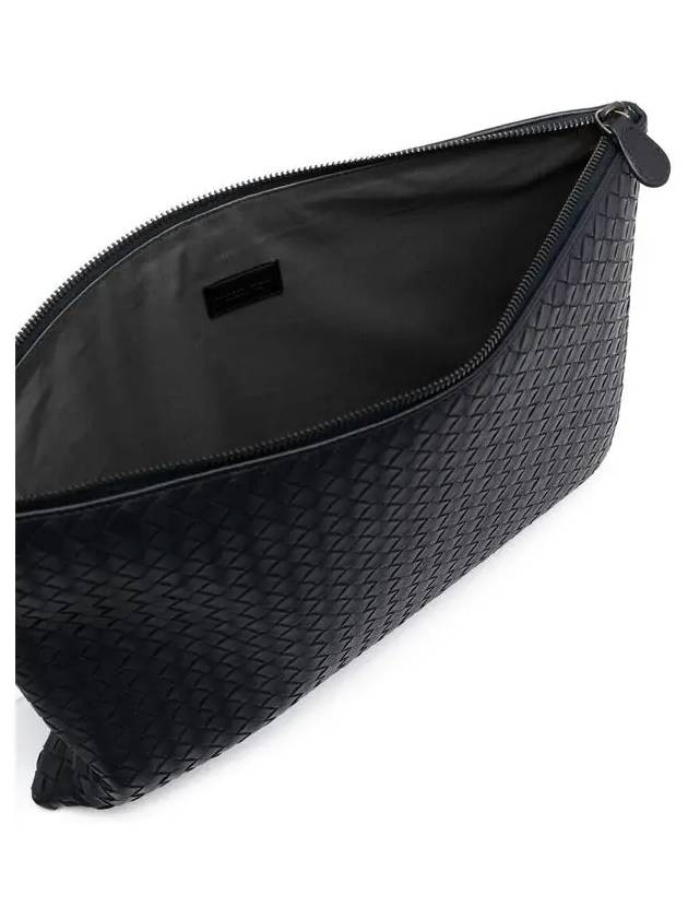 Intrecciato Strap Clutch Bag Black - BOTTEGA VENETA - BALAAN 5