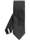 Silk Jacquard Tie Black - SALVATORE FERRAGAMO - BALAAN 3