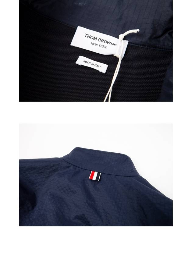 4 Bar Stripe Ripstop Zip-up Jacket Blue - THOM BROWNE - BALAAN 9