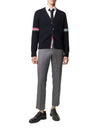 Milano Stitch Sprite Armband Cotton V-neck Cardigan Navy - THOM BROWNE - BALAAN 6