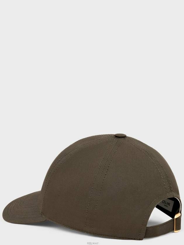 Triomphe Logo Cotton Ball Cap Kaki Militaire - CELINE - BALAAN 6