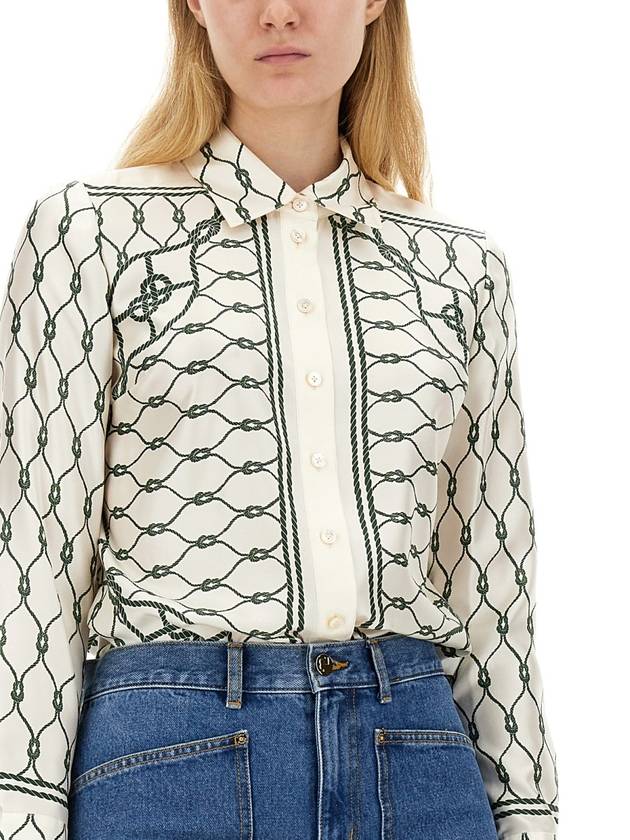 PRINTED SILK TWILL SHIRT - TORY BURCH - BALAAN 3