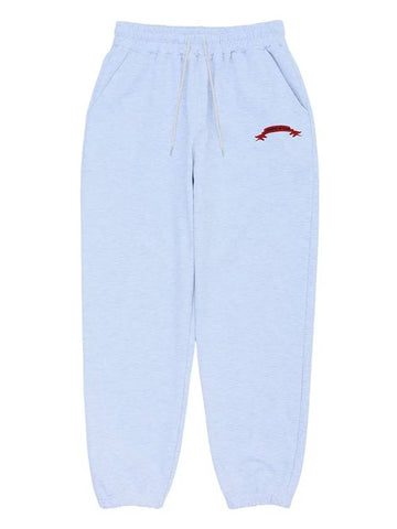 Macas Logo Sweat Track Pants White Melange Grey - MACASITE - BALAAN 1