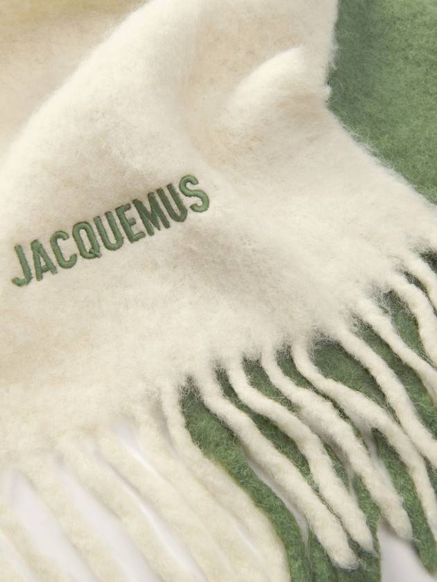 L'echarpe Moisson Embroidered Logo Alpaca Wool Muffler Khaki - JACQUEMUS - BALAAN 9