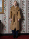 Cashmere Heavy Wool Over Collar Long Oversized Coat Camel - DEFEMME - BALAAN 1