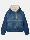 Denim Sherpa Work Jacket Washed Blue 115725 - STUSSY - BALAAN 1