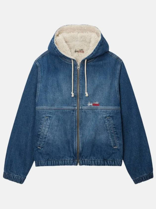 Denim Sherpa Work Jacket Washed Blue 115725 - STUSSY - BALAAN 1