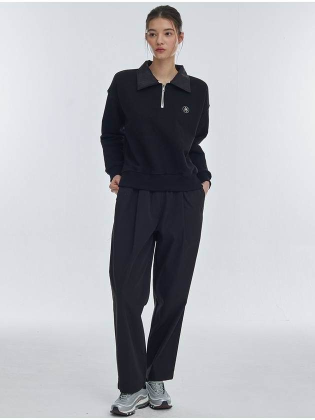 One Tuck wide banding pants Black - MANAVIS7 - BALAAN 2