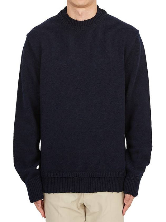 Back Stitch Elbow Patch Knit Top Navy - MAISON MARGIELA - BALAAN 2